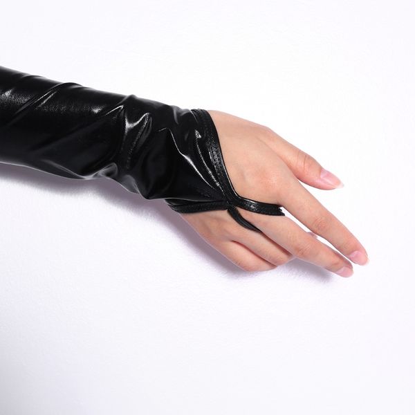 2018 lady women wet look black fingerless arm length gloves elastic shiny mid-upper new solid fashion, Blue;gray
2018 lady women wet look black fingerless arm length gloves elastic shiny mid-upper new solid fashion, Blue;gray