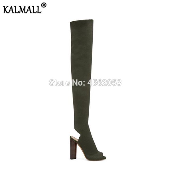 kalmall kim kardashian ladies shoes slip on stretchy sock long boot slingback peep toe block heel knitted thigh high boots women, Black
kalmall kim kardashian ladies shoes slip on stretchy sock long boot slingback peep toe block heel knitted thigh high boots women, Black