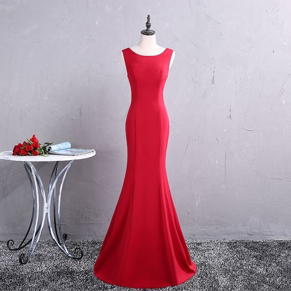 scoop neck satin mermaid evening dress 2019 slim long prom dresses elegant party dress real p, Black;red
scoop neck satin mermaid evening dress 2019 slim long prom dresses elegant party dress real p, Black;red