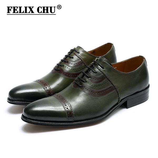 felix chu brand classic genuine leather man cap toe pointed green oxfords lace up wedding party mens street style dress shoes, Black
felix chu brand classic genuine leather man cap toe pointed green oxfords lace up wedding party mens street style dress shoes, Black
