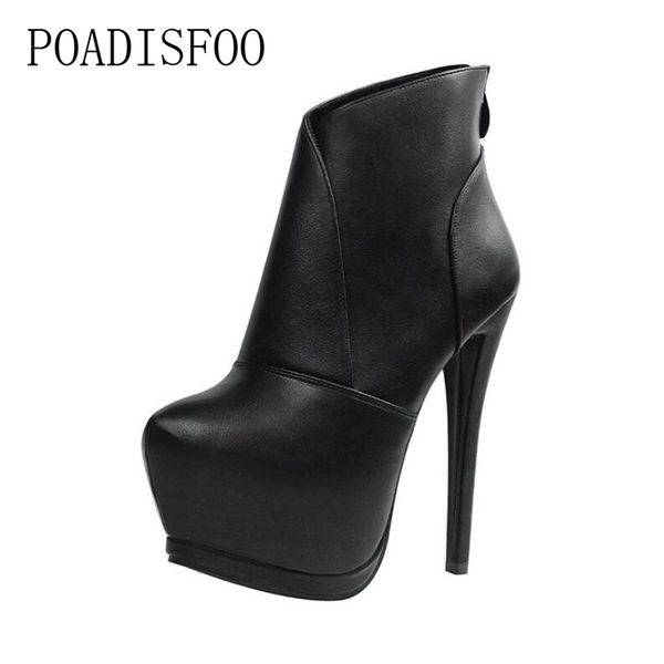 poadisfoo 2017 autumn mature fashion women boots ankle thin heels platform super high heel patent leather boots.zwm-2330, Black
poadisfoo 2017 autumn mature fashion women boots ankle thin heels platform super high heel patent leather boots.zwm-2330, Black