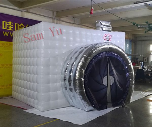 Image of High quality airblower Cube inflatable Photo Booth LED Inflatable studio Booth with colorful led