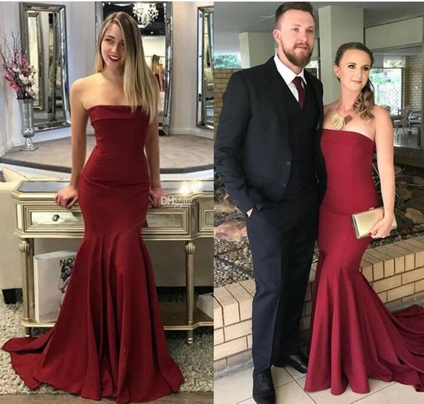 strapless burgundy satin mermaid evening dresses simple elegant mermaid prom dresses custom made long prom dresses sweep train, Black;red
strapless burgundy satin mermaid evening dresses simple elegant mermaid prom dresses custom made long prom dresses sweep train, Black;red