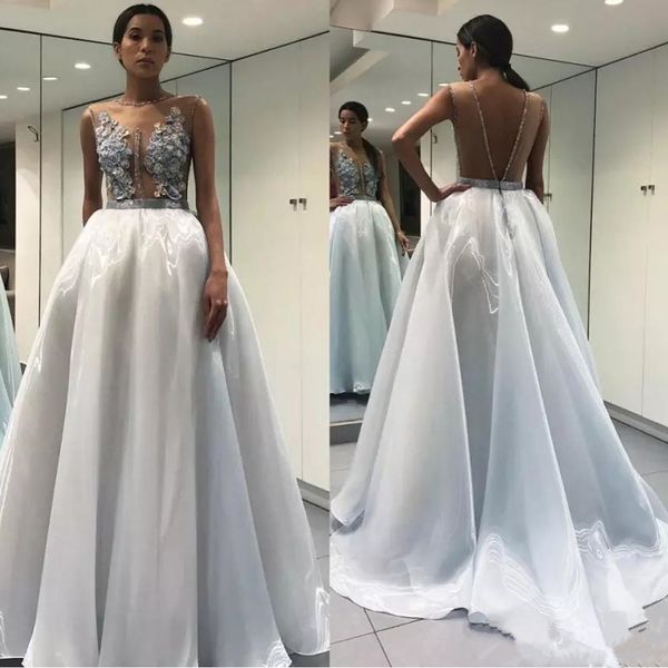 new arrival illusion ball gown evening gowns sheer jewel neck open back organza prom dresses beads party pageant dress, Black
new arrival illusion ball gown evening gowns sheer jewel neck open back organza prom dresses beads party pageant dress, Black