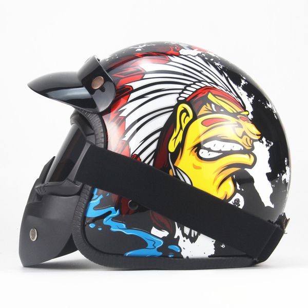 3/4 helmets motorcycle open face vintage moto motorbike headgear casque casco helmet with goggle mask
3/4 helmets motorcycle open face vintage moto motorbike headgear casque casco helmet with goggle mask