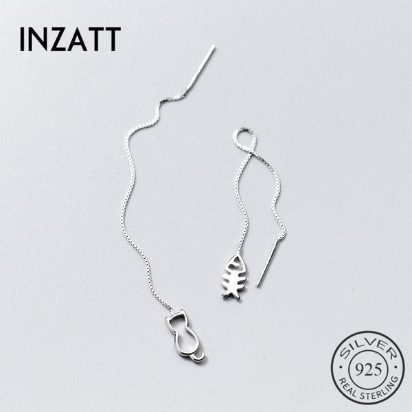 inzatt real 925 sterling silver asymmetry hollow cat fish bone drop earrings box chain tassel fine jewelry for women lovely gift, Golden;silver
inzatt real 925 sterling silver asymmetry hollow cat fish bone drop earrings box chain tassel fine jewelry for women lovely gift, Golden;silver