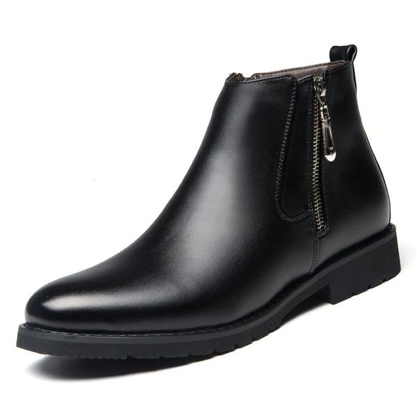 winter men's leather ankle boots fashion genuine leather martin boots british casual side zipper thermal plush male shoes black
winter men's leather ankle boots fashion genuine leather martin boots british casual side zipper thermal plush male shoes black