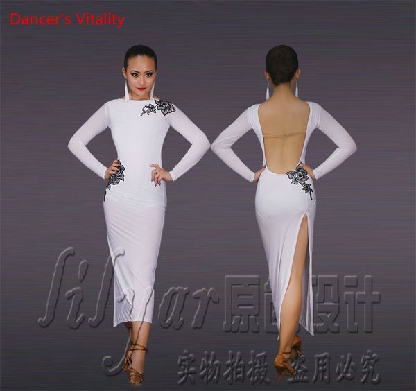 custom latin dance skirts long sleeve latin dance dress women tango dress for girl leak back samba split, Black;red
custom latin dance skirts long sleeve latin dance dress women tango dress for girl leak back samba split, Black;red
