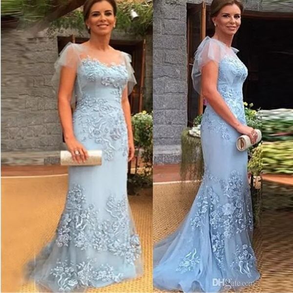 elegant mother of the bride dresses sheer neck tulle cap-sleeve sheath-column of evening dress blue lace applique long mother's dress, Black;red
elegant mother of the bride dresses sheer neck tulle cap-sleeve sheath-column of evening dress blue lace applique long mother's dress, Black;red