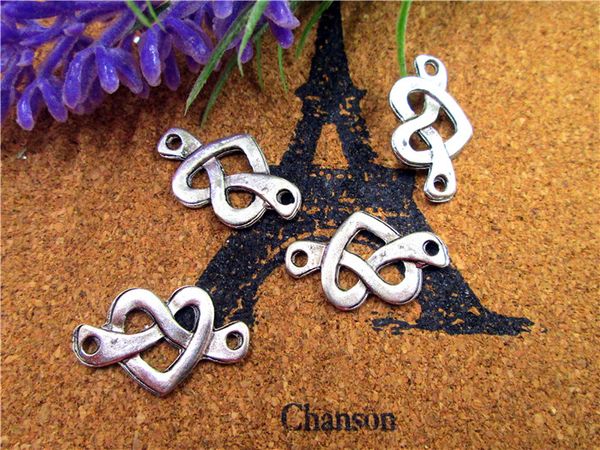 75pcs-love knot charm connectors, antique tibetan silver classic heart style, love heart pendants 33x13mm, Bronze;silver
75pcs-love knot charm connectors, antique tibetan silver classic heart style, love heart pendants 33x13mm, Bronze;silver