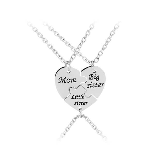 mom big sister little sister necklace family jewelry special gift for mommy big lil sis party gift mother day heart stitching, Silver
mom big sister little sister necklace family jewelry special gift for mommy big lil sis party gift mother day heart stitching, Silver