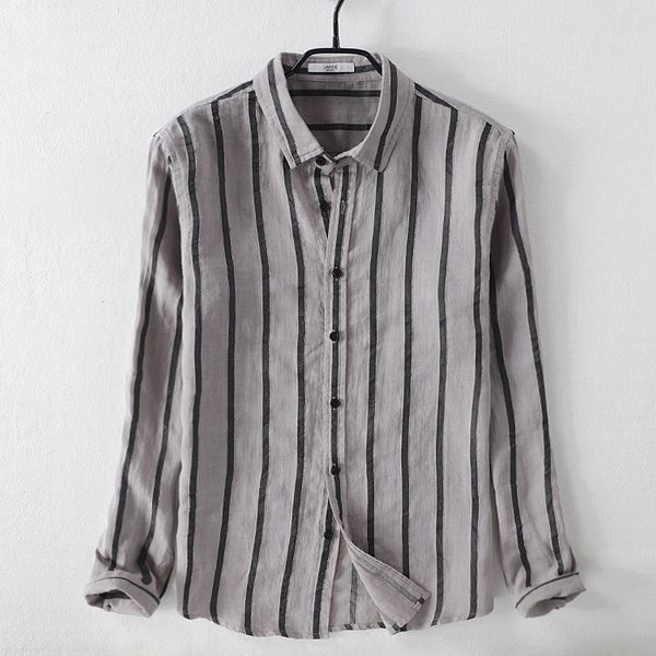 new italy style long-sleeved linen and cotton shirt men brand fashion striped casual shirt mens loose stripe shirts male chemise, White;black
new italy style long-sleeved linen and cotton shirt men brand fashion striped casual shirt mens loose stripe shirts male chemise, White;black