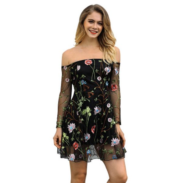 Embroidery Evening Dress Floral Printed Strapless Slash Neck Sexy Beach Boho Above Knee Length Dress For Summer
Embroidery Evening Dress Floral Printed Strapless Slash Neck Sexy Beach Boho Above Knee Length Dress For Summer