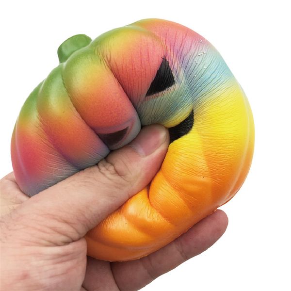 

fun rainbow pumpkin squishy jumbo slow rising kawaii 10cm soft squeeze stress reliever kids gift novelty items