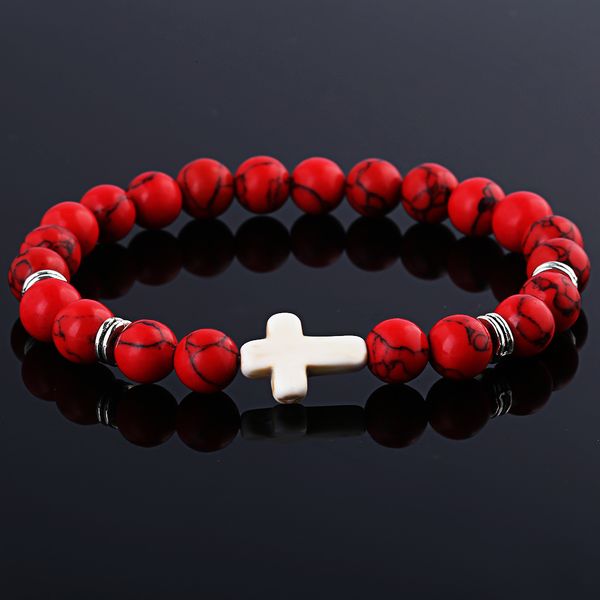 wholesale natural red stone cross men bracelet hand work red onyx volcano matte beaded bracelets pulseiras, Black
wholesale natural red stone cross men bracelet hand work red onyx volcano matte beaded bracelets pulseiras, Black