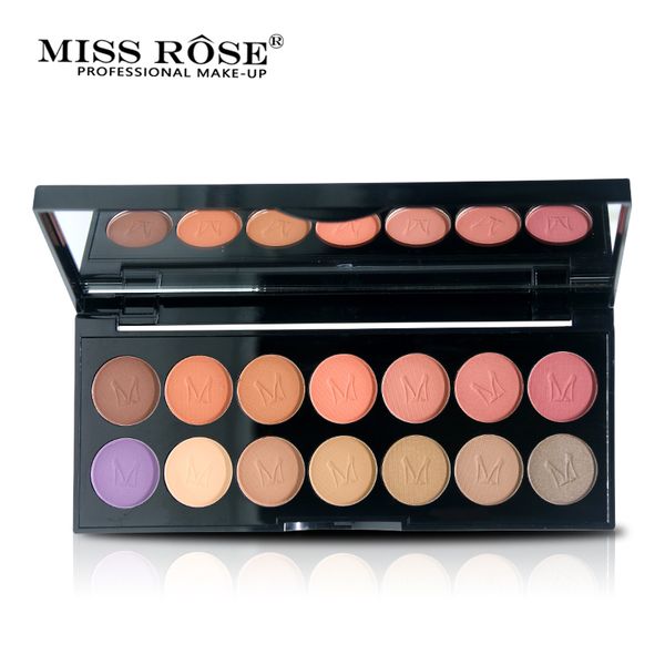 

miss rose 14 colors professional make up women eyeshadow pallete shimmer matte smoky long lasting eye shadow makeup palette