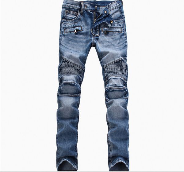 2020 men distressed ripped jeans motorcycle biker jeans causal denim pants fashion designer streetwear mens hip hop jeans cool, Blue
2020 men distressed ripped jeans motorcycle biker jeans causal denim pants fashion designer streetwear mens hip hop jeans cool, Blue