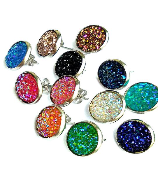 handmade round druzy stud earrings earings trendy simple stainless steel Tone earring designer earrings for women gift jewelry
handmade round druzy stud earrings earings trendy simple stainless steel Tone earring designer earrings for women gift jewelry