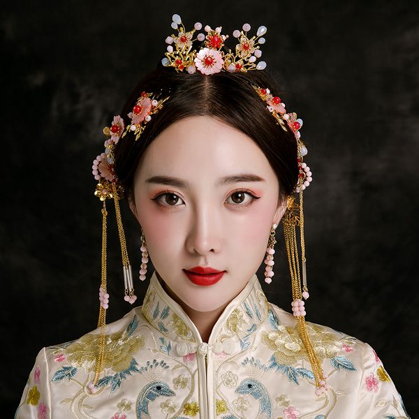 pink artificial flower headdress ornament gold color metal chinese style hairpins hair stick for wedding performance jewelry set, Slivery;golden
pink artificial flower headdress ornament gold color metal chinese style hairpins hair stick for wedding performance jewelry set, Slivery;golden