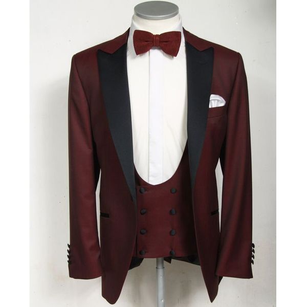 2018 burgundy business men suits peaked lapel custom made wedding groom tuxedos groomsmen suit (jacket + pants + vest), Black;gray
2018 burgundy business men suits peaked lapel custom made wedding groom tuxedos groomsmen suit (jacket + pants + vest), Black;gray