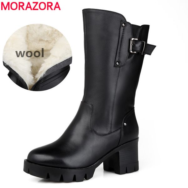 morazora russia warm genuine leather snow boots women natural real wool winter boots ladies mid calf shoes, Black
morazora russia warm genuine leather snow boots women natural real wool winter boots ladies mid calf shoes, Black