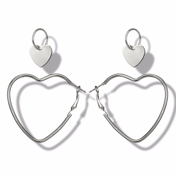 cute love heart hoop earring 2 pairs women silver color hollow pendant earring chic fashion statement jewelry boucle d'oreille, Golden;silver
cute love heart hoop earring 2 pairs women silver color hollow pendant earring chic fashion statement jewelry boucle d'oreille, Golden;silver