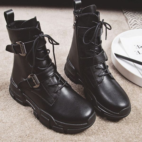 2018 punk leather ankle boots women winter boots bandage waterproof hiking creeper vintage rivet combat army shoes women, Black
2018 punk leather ankle boots women winter boots bandage waterproof hiking creeper vintage rivet combat army shoes women, Black