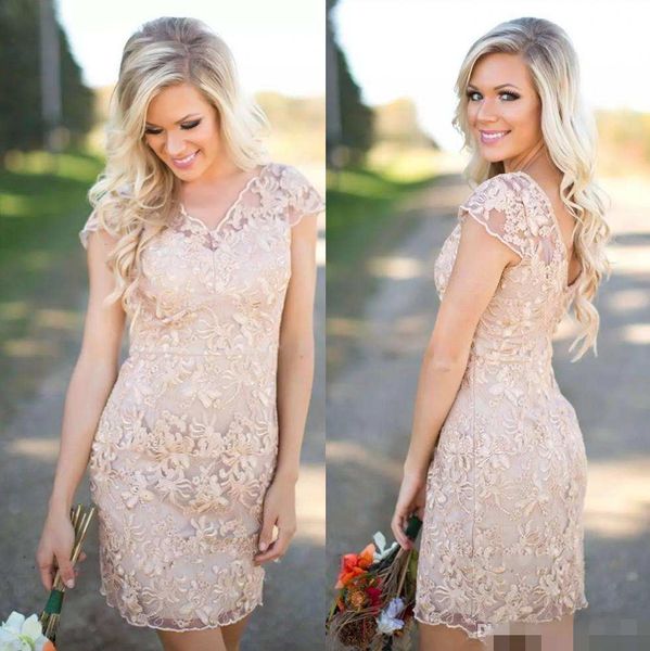 short nude lace country bridesmaids dresses 2019 v-neck wedding guest dress knee length tan maid of honor gowns, White;pink
short nude lace country bridesmaids dresses 2019 v-neck wedding guest dress knee length tan maid of honor gowns, White;pink