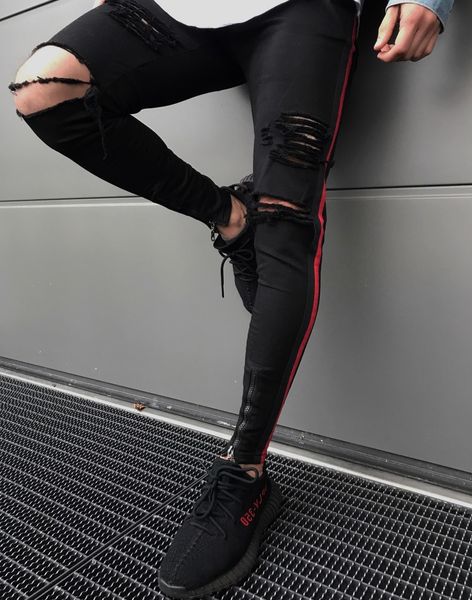 casual skinny pants spring new hip hop streetwear fashion man's jeans distrressed man's full length pants, Blue
casual skinny pants spring new hip hop streetwear fashion man's jeans distrressed man's full length pants, Blue