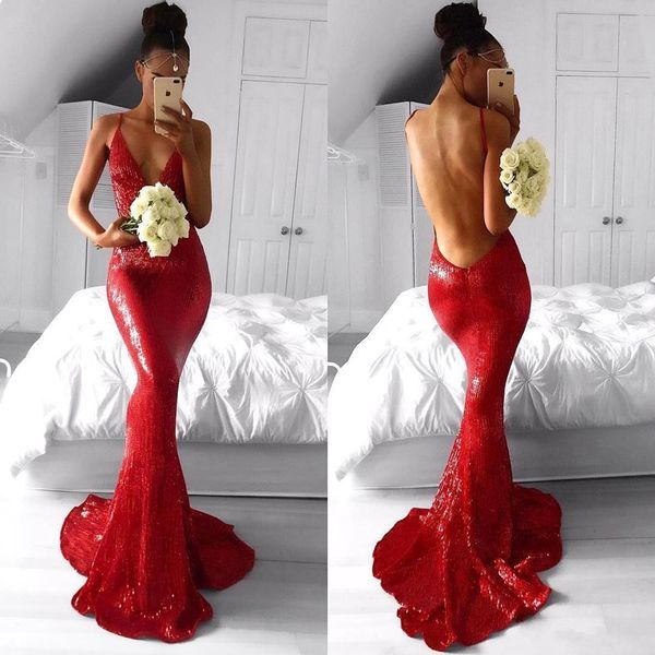2018 Red Sequins Sexy Deep V Neck Mermaid Prom Dresses Backless Sleeveless Evening Dresses Vestidos De Fiesta Arabic Party Gowns Custom Made, Black
2018 Red Sequins Sexy Deep V Neck Mermaid Prom Dresses Backless Sleeveless Evening Dresses Vestidos De Fiesta Arabic Party Gowns Custom Made, Black