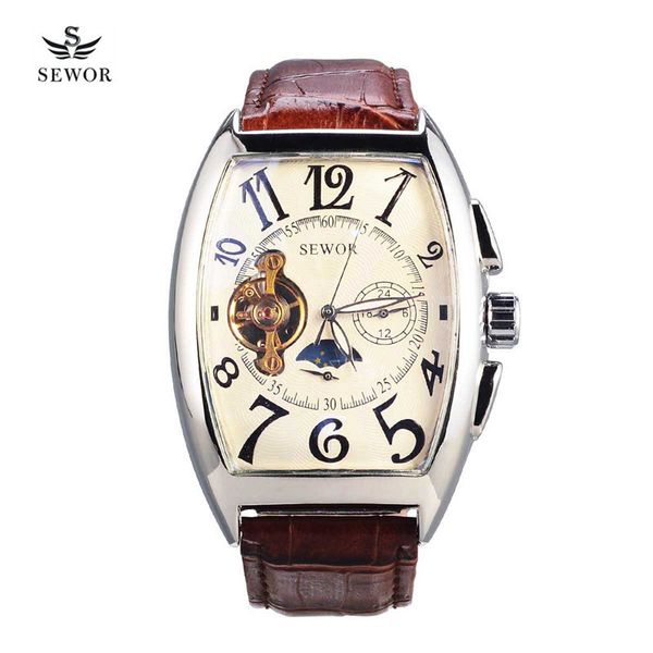 sewor waterproof business tourbillon men's leather watch relogio masculino moon phase automatic mechanical wristwatches 48 d18101301, Slivery;brown
sewor waterproof business tourbillon men's leather watch relogio masculino moon phase automatic mechanical wristwatches 48 d18101301, Slivery;brown