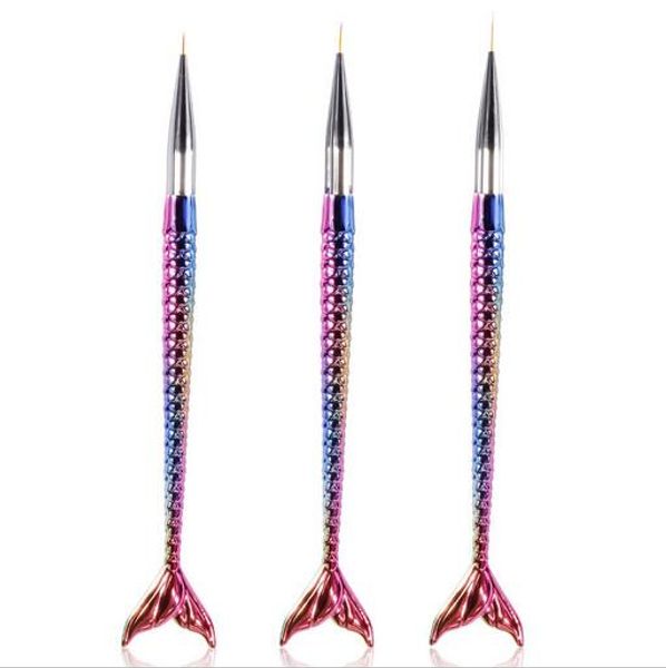 7/10/11mm nail art mermaid handle french stripes tape liner lines brush flower design painting drawing pen, Silver
7/10/11mm nail art mermaid handle french stripes tape liner lines brush flower design painting drawing pen, Silver