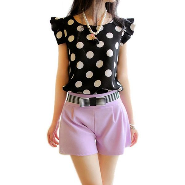 summer women polka dot casual tee shirt ruffled shirt slim fit chiffon blouse, White
summer women polka dot casual tee shirt ruffled shirt slim fit chiffon blouse, White