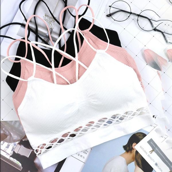 spring summer new cross beauty back wrapped chest thread hollow yoga micro-collar underwear without steel ring comfortable, White;black
spring summer new cross beauty back wrapped chest thread hollow yoga micro-collar underwear without steel ring comfortable, White;black
