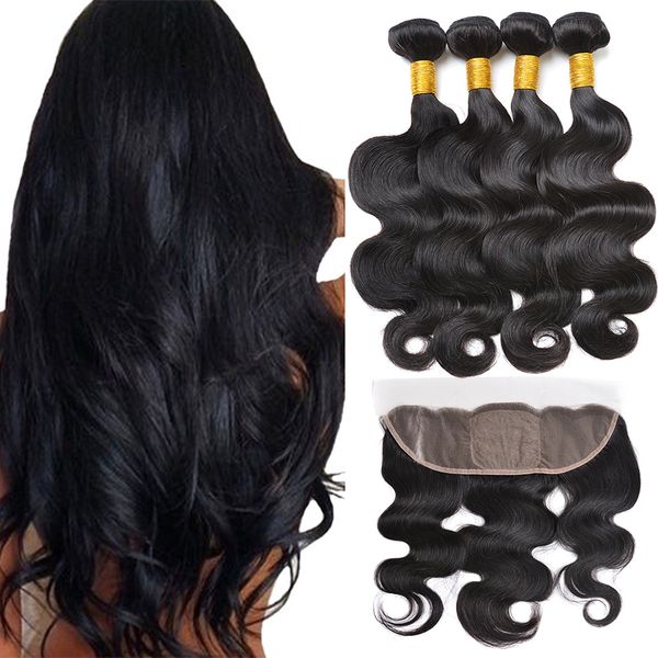 brazilian virgin human hair body wave with lace frontal closure 4 bundles with 13x4 ear to ear lace frontal closure weaves closure, Black;brown
brazilian virgin human hair body wave with lace frontal closure 4 bundles with 13x4 ear to ear lace frontal closure weaves closure, Black;brown