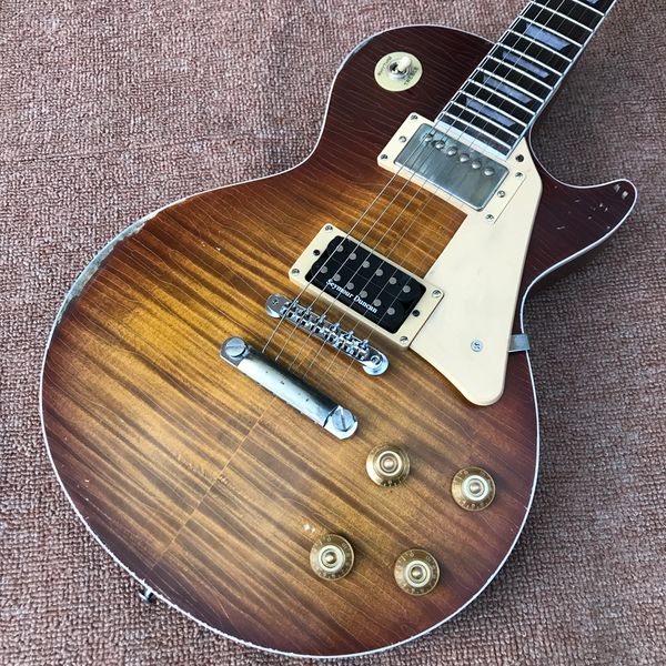 custom flame maple jimmy page vintage sunburst relic electric guitar, one pc neck & body, little pin abr-1 bridge, seymour duncan pickup
custom flame maple jimmy page vintage sunburst relic electric guitar, one pc neck & body, little pin abr-1 bridge, seymour duncan pickup