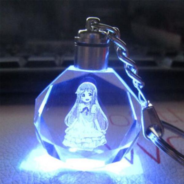 the flower honma meiko ornament anime peripheral colorful crystal pendant led pendant key chain keyring new, Silver
the flower honma meiko ornament anime peripheral colorful crystal pendant led pendant key chain keyring new, Silver