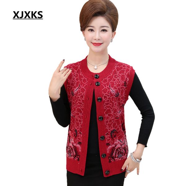 xjxks round neck autumn and winter women cardigans sweater vest s-5xl large size single breasted flowers print vests, Black;white
xjxks round neck autumn and winter women cardigans sweater vest s-5xl large size single breasted flowers print vests, Black;white