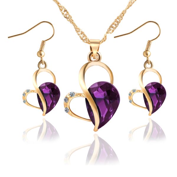 fashion women jewelry set necklace earrings heart love crystal rhinestone 3 color gem party jewelry sets for women, Silver
fashion women jewelry set necklace earrings heart love crystal rhinestone 3 color gem party jewelry sets for women, Silver