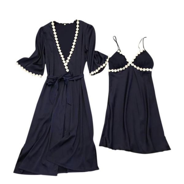 women winter satin faux silk bathrobes+padded slip dress nightwear homewear 2pcs sleepwear set h7, Black;red
women winter satin faux silk bathrobes+padded slip dress nightwear homewear 2pcs sleepwear set h7, Black;red