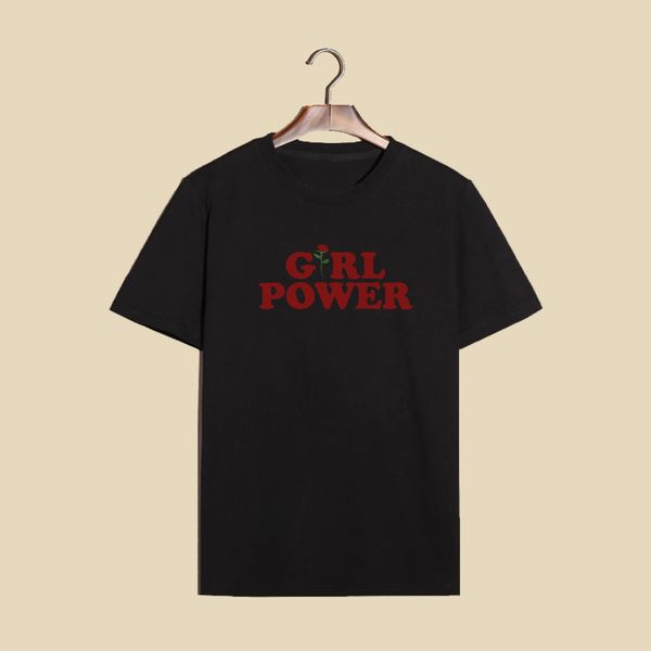 2018 new girl power letter printed t-shirt red love rose flower embroidery cotton breathable casual short sleeve t shirt for women, White
2018 new girl power letter printed t-shirt red love rose flower embroidery cotton breathable casual short sleeve t shirt for women, White