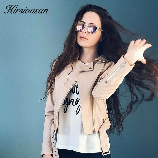 wholesale- hirsionsan leather jacket women 2017 autumn zipper pink faux leather coat turn-down collar short motorcycle biker crop jacket, Black
wholesale- hirsionsan leather jacket women 2017 autumn zipper pink faux leather coat turn-down collar short motorcycle biker crop jacket, Black