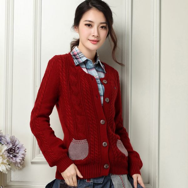 2016 new autumn winter women's o-neck short section of thick cashmere cardigan twist knitted sweater coat female warm jacket, White;black
2016 new autumn winter women's o-neck short section of thick cashmere cardigan twist knitted sweater coat female warm jacket, White;black