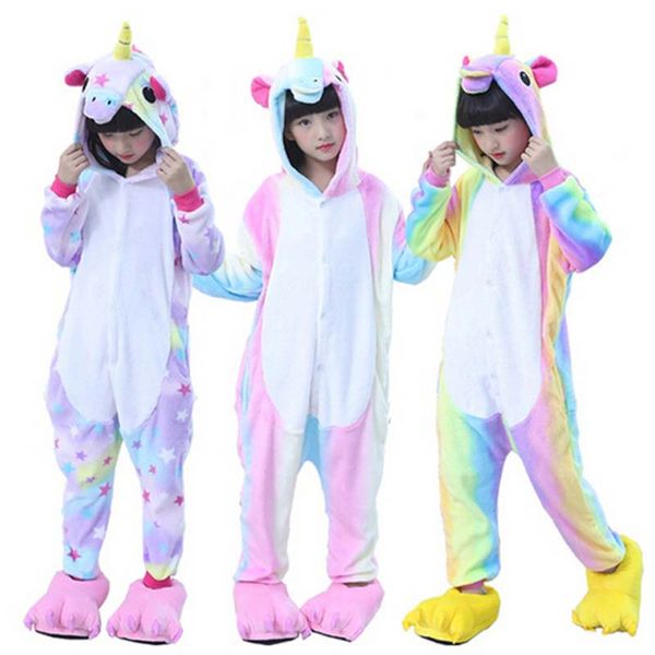 

kids unicorn pajamas kigurumi onesie,children animal stars unicorn sleepwear party costumes anime hoodie pyjama for girls boys, Blue;red