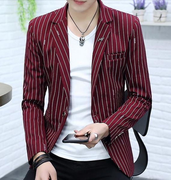 striped western-style clothes men's coat spring and autumn thin section korean fashion cultivate one's moral character suit, White;black
striped western-style clothes men's coat spring and autumn thin section korean fashion cultivate one's moral character suit, White;black