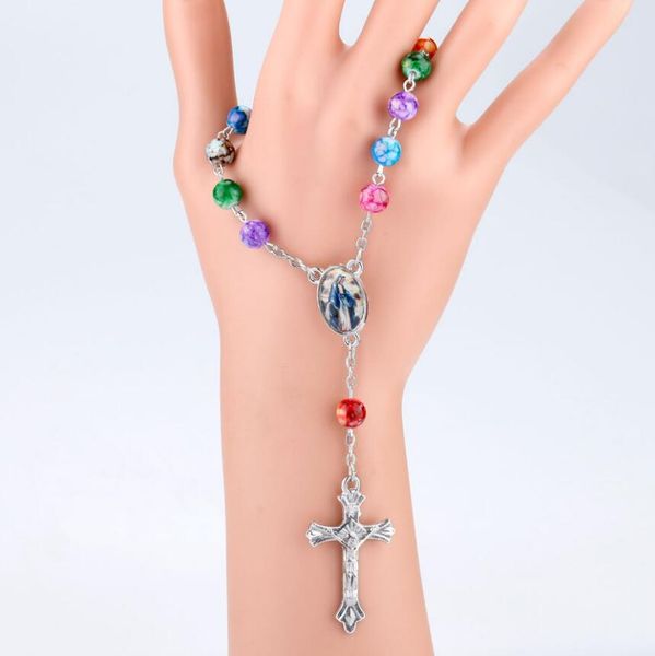 8mm colorful acrylic beads catholic rosary bracelet women religious christianity virgin mary jesus cross crucifix bracelet, Golden;silver
8mm colorful acrylic beads catholic rosary bracelet women religious christianity virgin mary jesus cross crucifix bracelet, Golden;silver