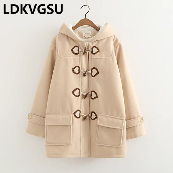 duffle wool coat long turn down horn button hooded woolen overcoat wide waisted female outwear women 2018 winter coats is790, Black
duffle wool coat long turn down horn button hooded woolen overcoat wide waisted female outwear women 2018 winter coats is790, Black