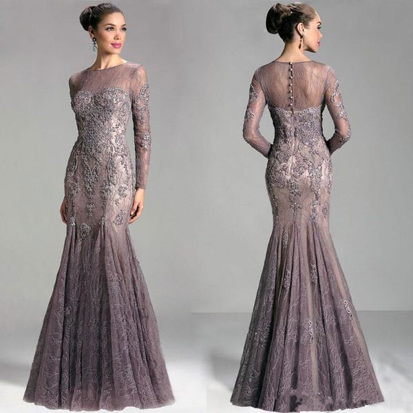 2018 new elegant gray sheer jewel neck prom dress mermaid lace applique long sleeve covered button party evening dress custom made, Black
2018 new elegant gray sheer jewel neck prom dress mermaid lace applique long sleeve covered button party evening dress custom made, Black