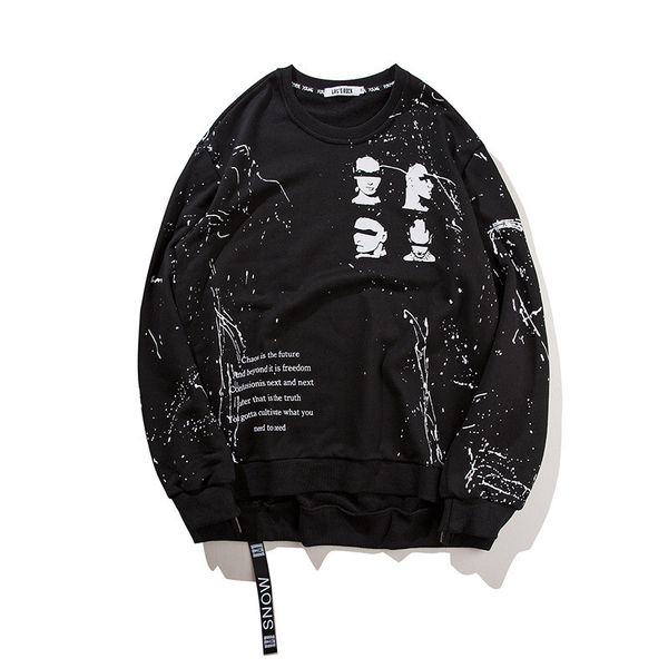 side zipper ribbon hoodies 2018 inked graffiti printed pullover sweatshirts hip hop skateboards oversized swag hoodies, Black
side zipper ribbon hoodies 2018 inked graffiti printed pullover sweatshirts hip hop skateboards oversized swag hoodies, Black