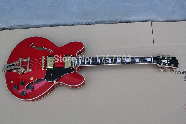 Free Shipping New mahogany Body ,maple front and back, rosewood fingerboard RED Electric Guitar with